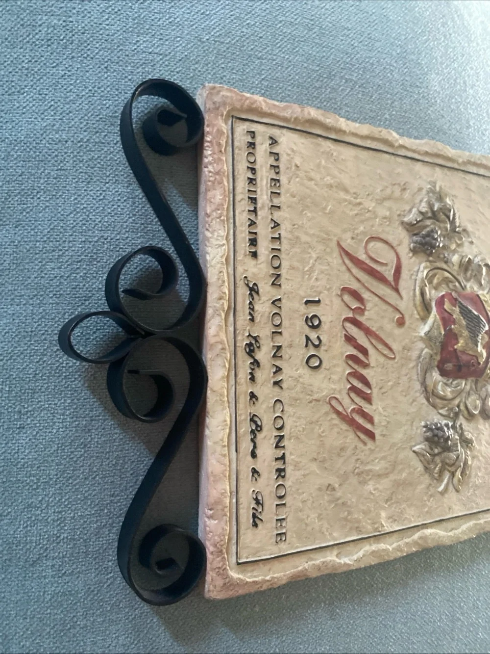 Vintage Pamela Gladding Volnay 1920 Ceramic Wine Wall Plaque - Single